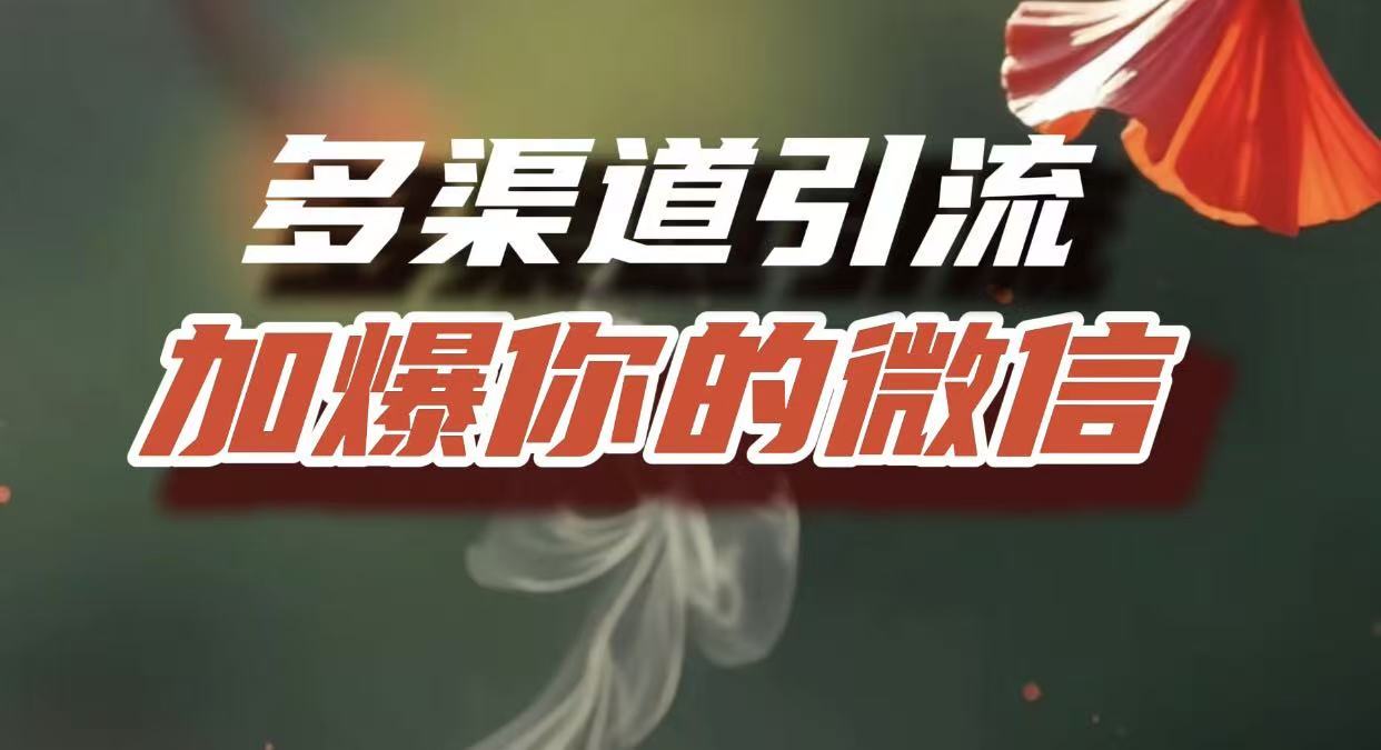 多渠道引流,加爆你的微信,把流量导入到私域,这是每一个想要在互联网赚钱的人必须掌握的底层能力娅氪网创资源-网创项目资源站-副业项目-创业项目-搞钱项目娅氪网创资源