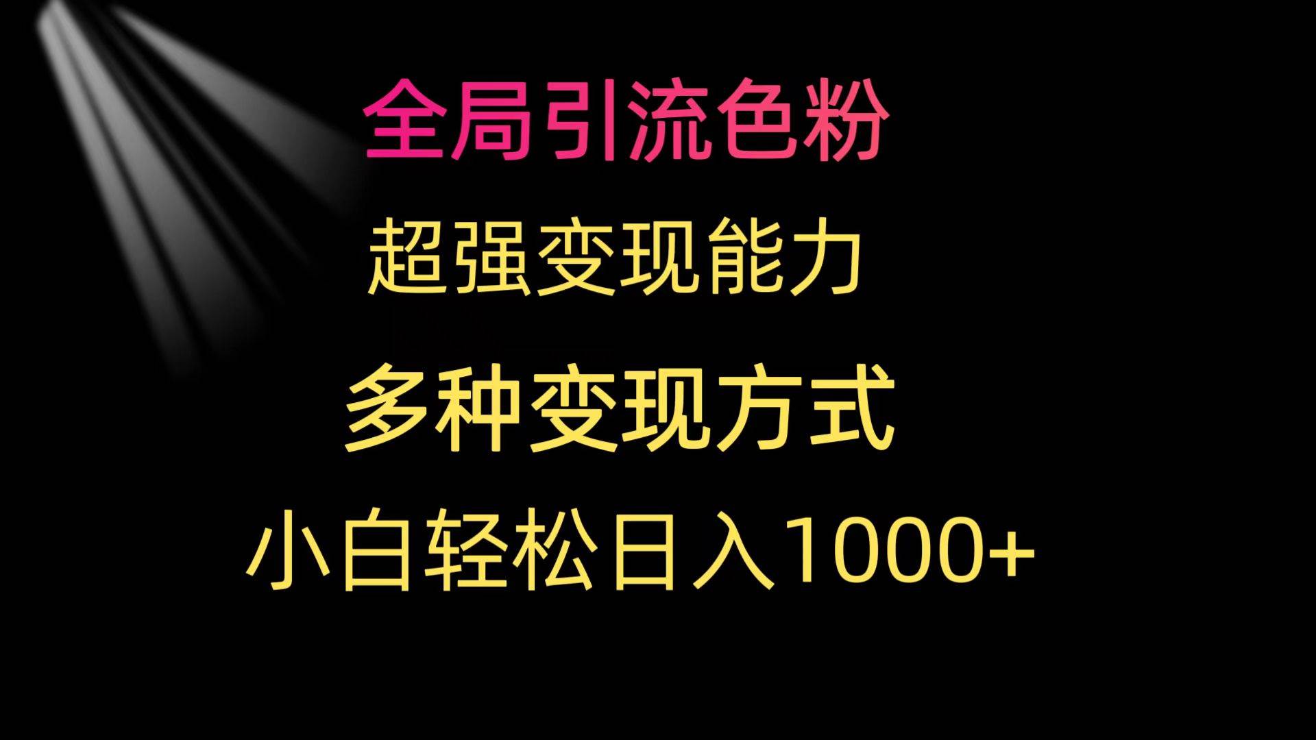 全局引流色粉 超强变现能力 多种变现方式 小白轻松日入1000+娅氪网创资源-网创项目资源站-副业项目-创业项目-搞钱项目娅氪网创资源