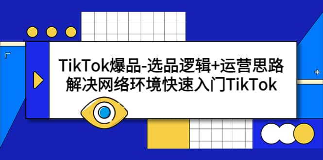 TikTok爆品-选品逻辑+运营思路：解决网络环境快速入门TikTok娅氪网创资源-网创项目资源站-副业项目-创业项目-搞钱项目娅氪网创资源