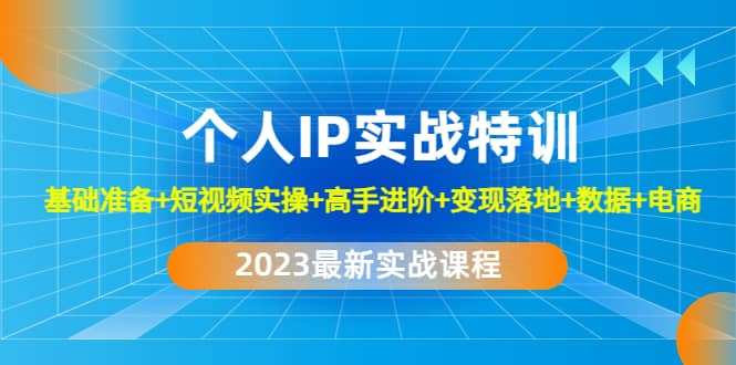 2023个人IP实战特训：基础准备+短视频实操+高手进阶+变现落地+数据+电商娅氪网创资源-网创项目资源站-副业项目-创业项目-搞钱项目娅氪网创资源