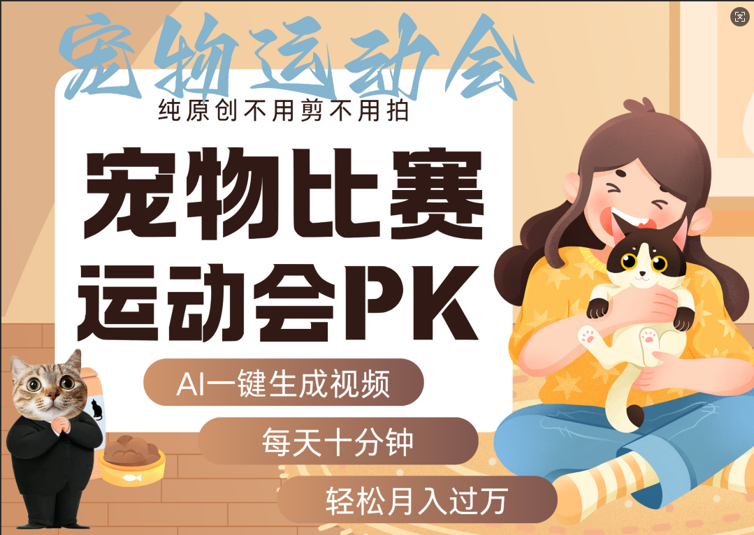 AI萌宠运动员跳水 射击  篮球  足球比赛   每天十分钟 附详细提示词文案库  代替做素材 卖提示词 卖虚拟资料  卖宠物产品 做宠物私人定制产品  带徒弟 带陪跑 卖课  创作者分成 月入5W+娅氪网创资源-网创项目资源站-副业项目-创业项目-搞钱项目娅氪网创资源