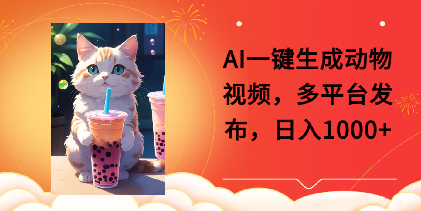 AI一键生成动物搞笑视频,多平台发布,轻松破千万播放,日入2000+网创吧-网创项目资源站-副业项目-创业项目-搞钱项目网创吧