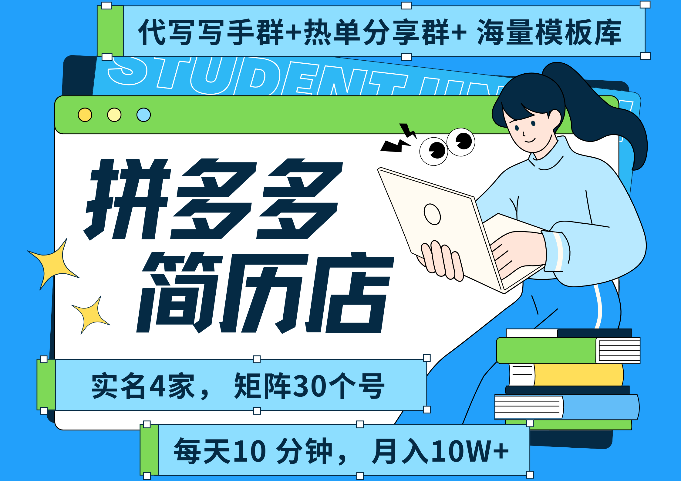 拼多多 虚拟资料 简历 海报代写 全SOP流程 毫无保留分享(含后端资料以及代写渠道)每天十分钟 每人实名四个店 矩阵30个账号 轻轻松松 月入10W娅氪网创资源-网创项目资源站-副业项目-创业项目-搞钱项目娅氪网创资源
