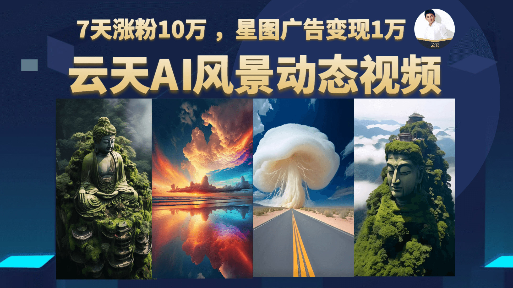 云天AI风景动图视频制作，7天涨粉10万 ，星图广告变现1万娅氪网创资源-网创项目资源站-副业项目-创业项目-搞钱项目娅氪网创资源