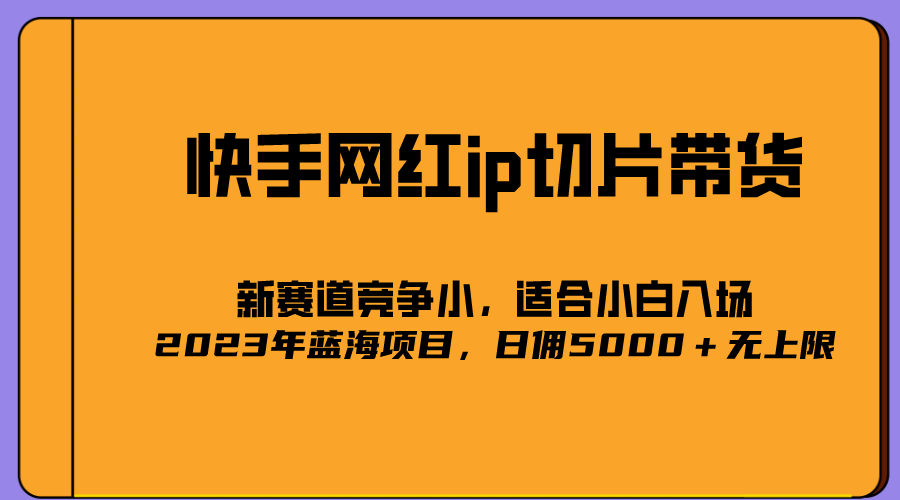 2023爆火的快手网红IP切片，号称日佣5000＋的蓝海项目，二驴的独家授权娅氪网创资源-网创项目资源站-副业项目-创业项目-搞钱项目娅氪网创资源
