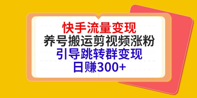 快手流量变现，养号搬运剪视频涨粉，引导跳转群变现日赚300+娅氪网创资源-网创项目资源站-副业项目-创业项目-搞钱项目娅氪网创资源