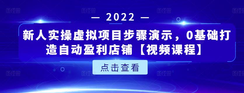 新人实操虚拟项目步骤演示,0基础打造自动盈利店铺【视频课程】娅氪网创资源-网创项目资源站-副业项目-创业项目-搞钱项目娅氪网创资源