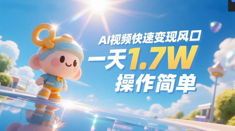 《Ai视频变现风口，一天1.7W，收入无上限，操作简单》娅氪网创资源-网创项目资源站-副业项目-创业项目-搞钱项目娅氪网创资源
