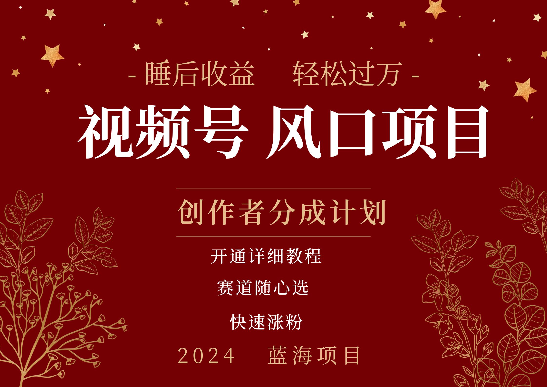 拥有睡眠收益的微信视频号大风口项目，轻松月入过万+，多赛道选择，可矩阵，玩法简单轻松上手娅氪网创资源-网创项目资源站-副业项目-创业项目-搞钱项目娅氪网创资源