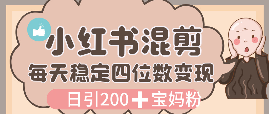 价值 3980 的小红书混剪， 虚拟变现，日引 200+宝妈创业粉，每天稳定四位数变现娅氪网创资源-网创项目资源站-副业项目-创业项目-搞钱项目娅氪网创资源