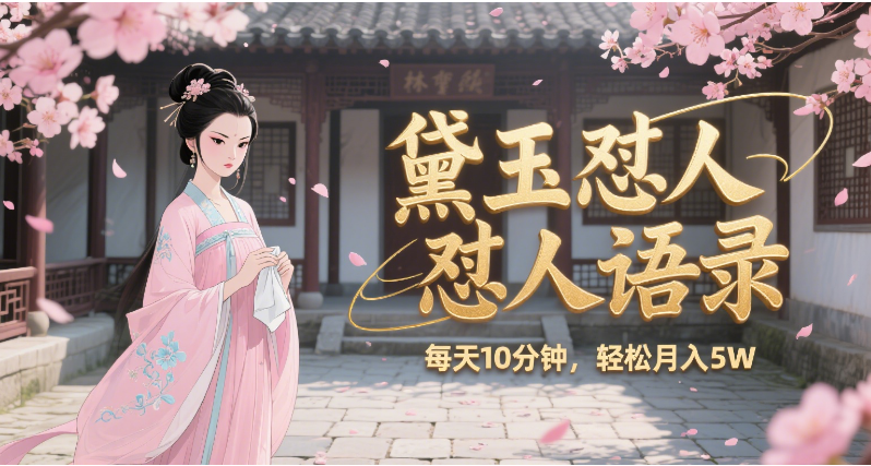 林黛玉怼人语录 怼人鸡汤 AI产出图片视频文案 每天十分钟 附提示词文案库 带书 带素材 带提示词 带虚拟资料 带徒弟 创作者分成 月入5W+娅氪网创资源-网创项目资源站-副业项目-创业项目-搞钱项目娅氪网创资源