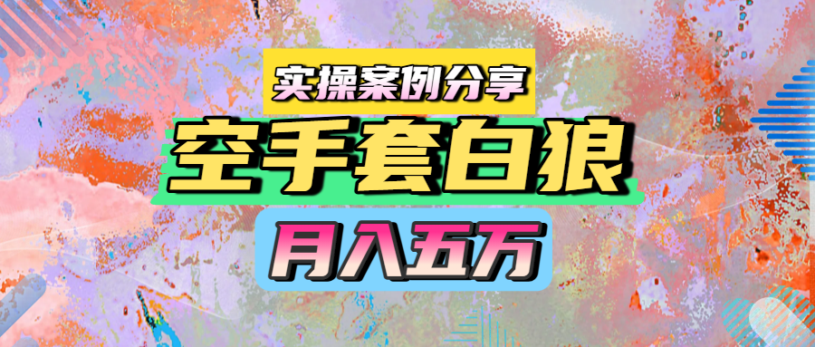 空手套白狼,月入五万,实操案例分享娅氪网创资源-网创项目资源站-副业项目-创业项目-搞钱项目娅氪网创资源