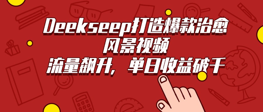 Deekseep打造爆款治愈风景视频,流量飙升,单日收益破千娅氪网创资源-网创项目资源站-副业项目-创业项目-搞钱项目娅氪网创资源