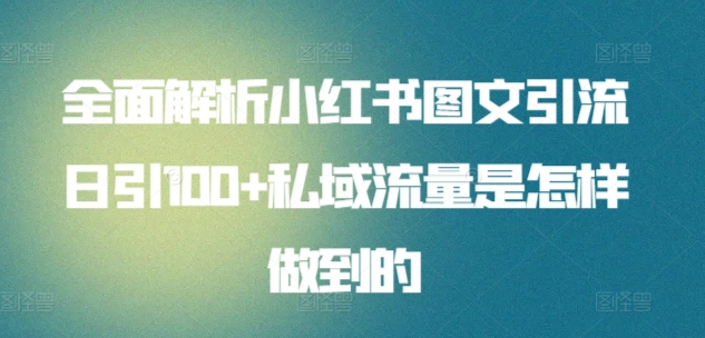 暴力引流 小红书图文引流日引100私域全面拆解【打粉人必看】娅氪网创资源-网创项目资源站-副业项目-创业项目-搞钱项目娅氪网创资源
