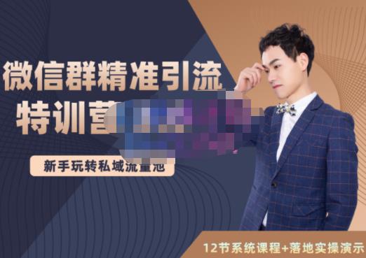 陆明明·微信群精准引流特训营3.0,借助微信群进行引流操作,打造私域流量池娅氪网创资源-网创项目资源站-副业项目-创业项目-搞钱项目娅氪网创资源
