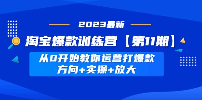 淘宝爆款训练营【第11期】 从0开始教你运营打爆款，方向+实操+放大娅氪网创资源-网创项目资源站-副业项目-创业项目-搞钱项目娅氪网创资源