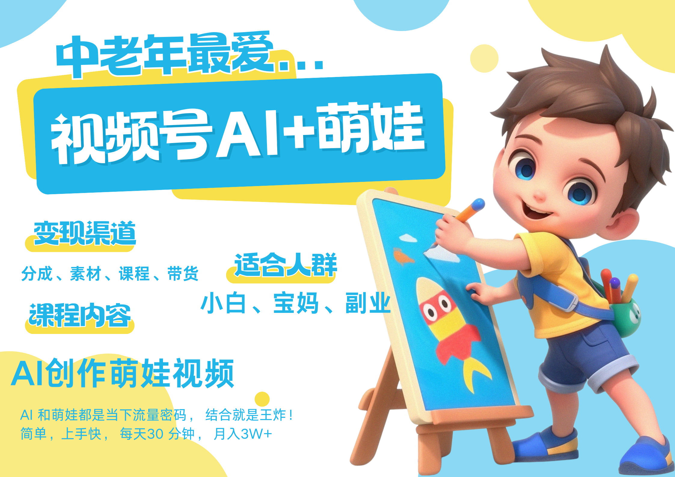 萌娃，又一爆款密码，小白3步上手，爆款率80%，每天十分钟，轻松AI变现萌娃搞钱，带货、素材、分成都非常猛，泼天流量，发布就爆！月入5W，抓紧学！娅氪网创资源-网创项目资源站-副业项目-创业项目-搞钱项目娅氪网创资源