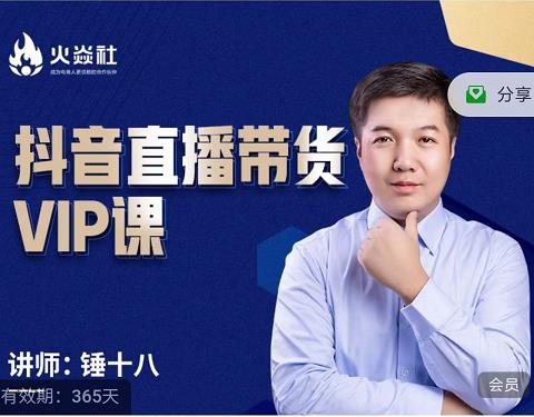 锤十八-抖音直播带货VIP课，专注直播带货有效盈利模式娅氪网创资源-网创项目资源站-副业项目-创业项目-搞钱项目娅氪网创资源