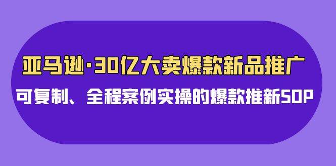 亚马逊30亿·大卖爆款新品推广,可复制、全程案例实操的爆款推新SOP娅氪网创资源-网创项目资源站-副业项目-创业项目-搞钱项目娅氪网创资源