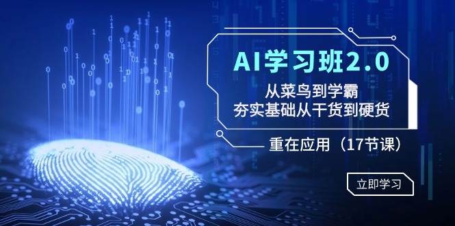 AI学习班2.0：从菜鸟到学霸，夯实基础从干货到硬货，重在应用（17节课）娅氪网创资源-网创项目资源站-副业项目-创业项目-搞钱项目娅氪网创资源