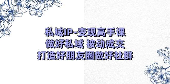 私域IP-变现高手课：做好私域 被动成交，打造好朋友圈做好社群（18节）娅氪网创资源-网创项目资源站-副业项目-创业项目-搞钱项目娅氪网创资源