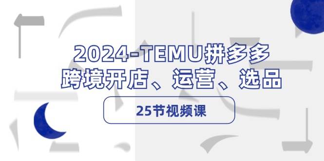 2024-TEMU拼多多·跨境开店、运营、选品（25节视频课）娅氪网创资源-网创项目资源站-副业项目-创业项目-搞钱项目娅氪网创资源